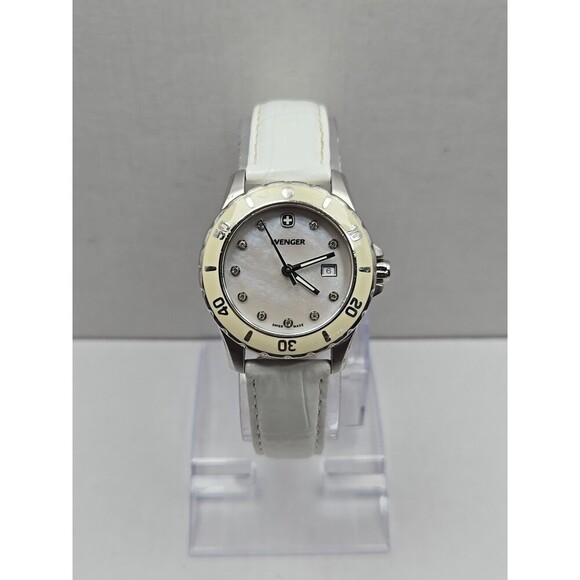 Wenger Swiss Made 7038X Ladies MOP Diamond Dial 100M Sapphire Quartz New Battery - Picture 1 of 11